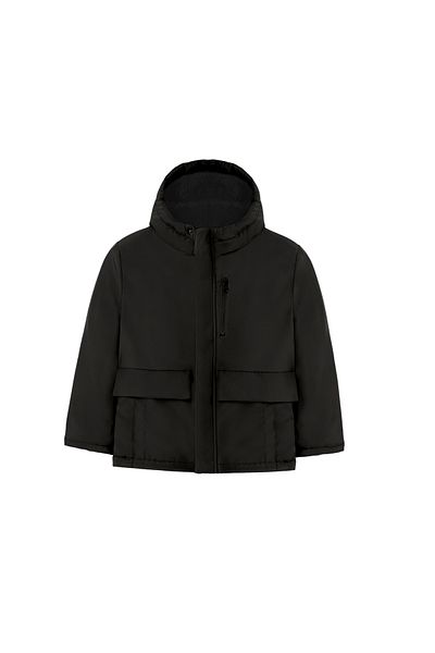 Staristan Girls' Black Hooded Winter Parka with Fur Inside - Waterproof and Windproof, 3 Pockets