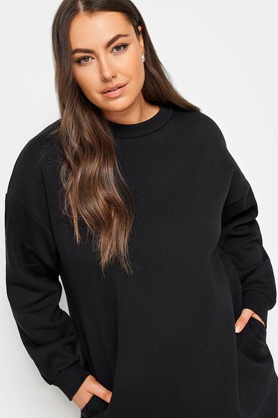 Stil Diva Plus Size Crew Neck Long Sleeve Short Sweat Dress126443