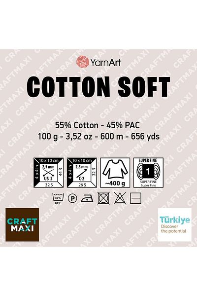 Yarnart Fire de tricotat manual din bumbac moale Coral 23