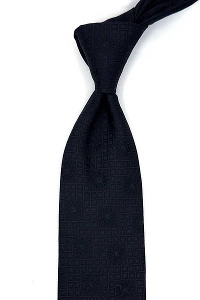 Kravatkolik Gottolengo Style Black Self Pattern Italian Silk Tie Hrk1908