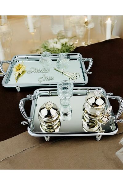 CyzHome Passion Silver Stylish Promise Tray and Engagement Tray