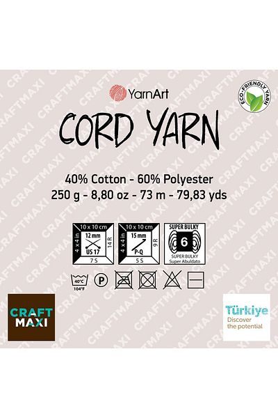 Yarnart Κορδόνι - Αξεσουάρ Χέρι Πλεκτό Σχοινί Petrol Blue-789