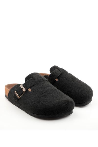 Slazenger Leo In Felt - Ανδρικές μαύρες παντόφλες