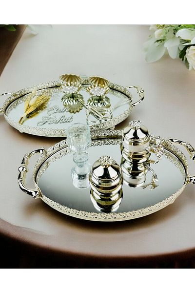 CyzHome Whisper Metal Silver Promise Tray