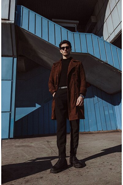 CE-YIL DERİ ÜRÜNLERİ ERKEK MARTIN HAKİKİ DERİ SÜET TRENÇKOT