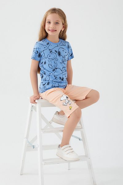SNOOPY L1575-3 Set de jos și de sus Indigo deschis pentru fete