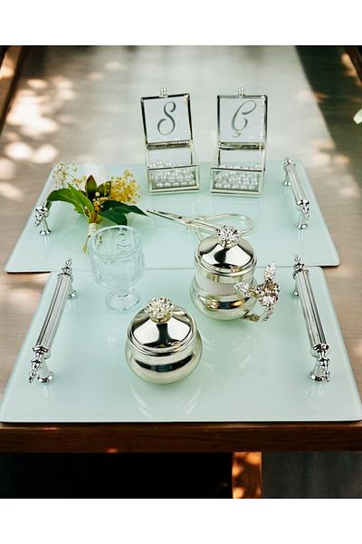 CyzHome Harmonized White Promise Tray and Groom Coffee Cup