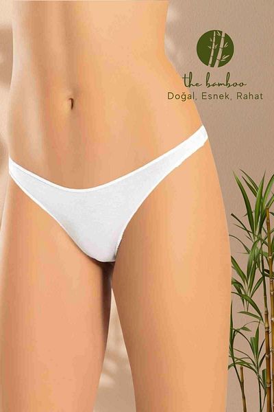 ERDEM İÇ GİYİM Tanga de lux Weweus albă super subțire din bambus natural 2517