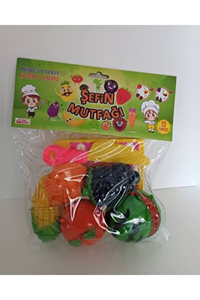 abnturk 12 Parça Meyve Sebze Kesme Oyuncak Oyun seti