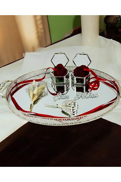 CyzHome Whisper Metal Silver Promise Tray