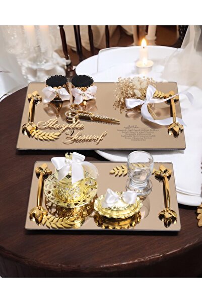 Cyz Home صينية الخطوبة من Harmony Gold Promise وصينية أكواب القهوة للعريس