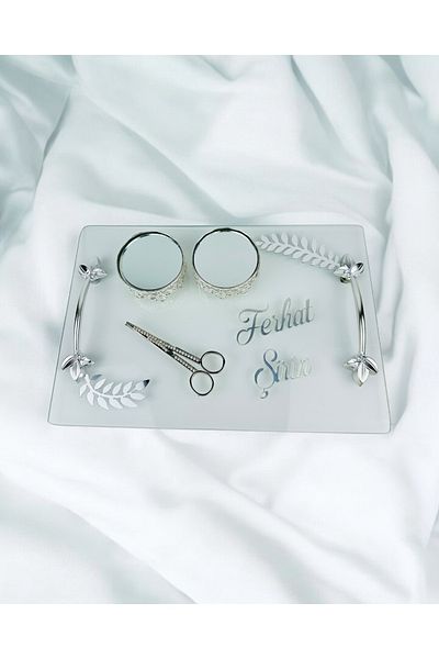 CyzHome Admire Transparent Engagement Tray and Groom Coffee Cup Tray
