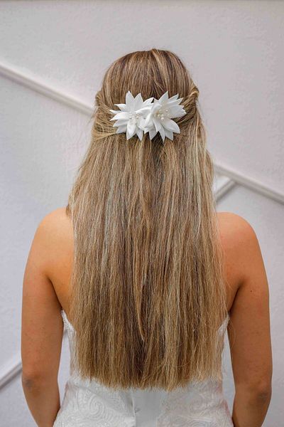 Turkuaz Accesoriu pentru păr de mireasă / Accesoriu pentru păr de nuntă cu perle florale