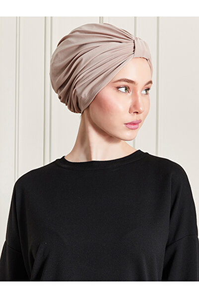 ada sanatsal Pleated Practical Stripe Bonnet Beige