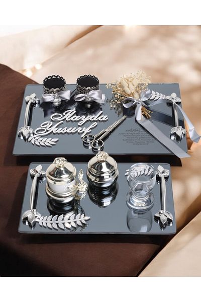 CyzHome Harmony Silver Promise Engagement Tray