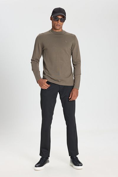 ALTINYILDIZ CLASSICS Standard Fit Normal Cut Half Turtleneck Basic Knitwear Ecru Sweater