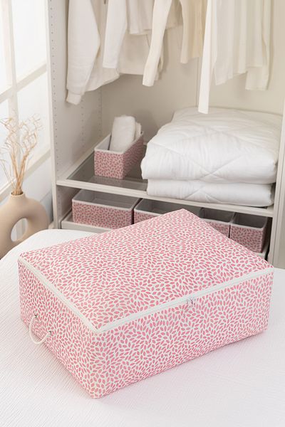 REKHOME Large Size Powder Leaf Printed Bed Base Pillow Quilt Sweater Hurcu / 62x46x22