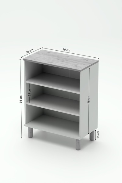 Platinreyon Bohem 2 Kapaklı 3 Raflı Çok Amaçlı Ayakkabılık Erzak Dolabı