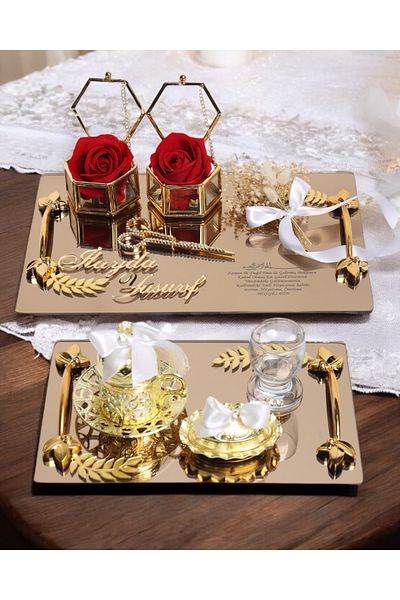 CyzHome Harmony Promise Tray and Groom Coffee Cup Tray