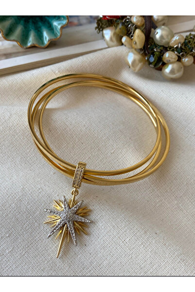 Femme Jewelery Çelik Kuzeyyıldızı Charmlı 20 cm Ajda Bilezik Seti