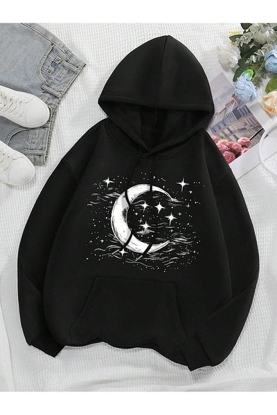PALPİTO Φούτερ με κουκούλα Unisex Black Crescent με κουκούλα