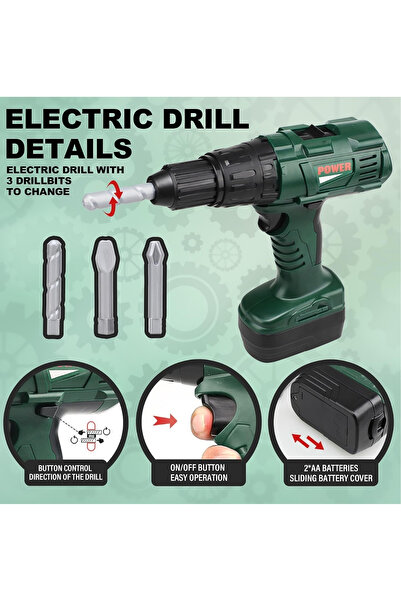 TRENDZONE Pilli Matkap Vidalama Tamir Seti Eğitici Oyuncak