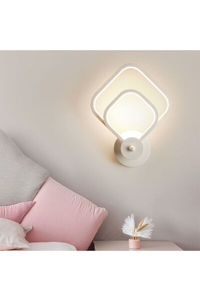 Lambadar İç içe Kare Plafonyer Led Beyaz Işık Ultra Power Led Avize Salon Hol Yatak Odası Ledli Aplik Avize