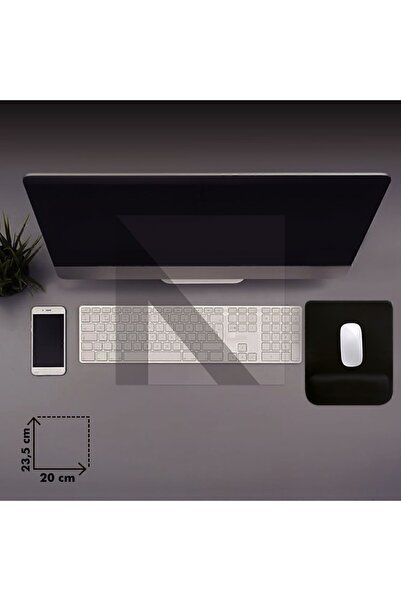 Active Team MP02 - Siyah Dörtgen Bilek Destekli Mouse Pad | Konfor, Kaymaz Taban, Ergonomik, Yumuşak, Ev,ofis