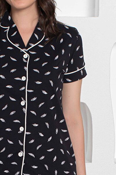 ALİMER Чорний комплект шортів на ґудзиках - 2732ŞT