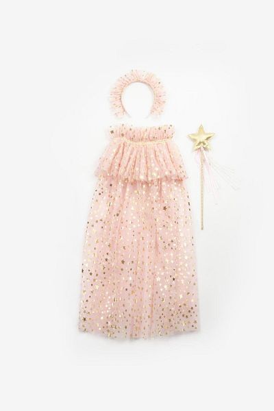 Le Mabelle Powder Star Printed Girl's Starry Cloak, Wand and Crown Set