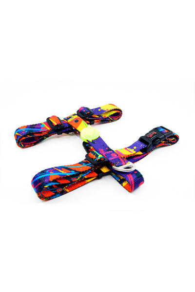 Tailpetz Splash H-tipi Göğüs Tasması Ayarlanabilir, Konforlu Ve Dayanıklı Desenli Köpek Tasması