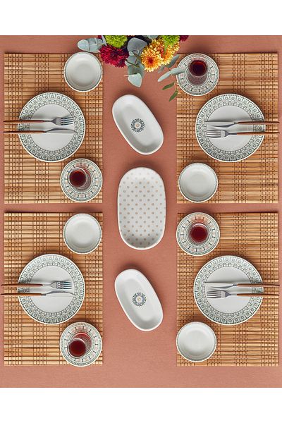 English Home Harmony 20 Piece Porcelain Breakfast Set - Colorful for 6