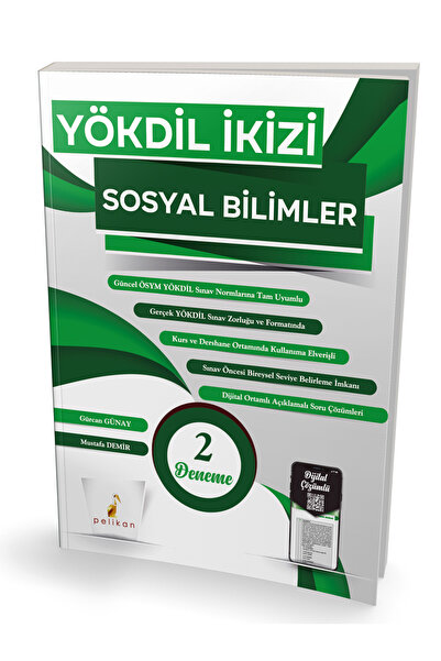 Pelikan Kitabevi Yökdil Ikizi Sosyal Bilimler 2 Özgün Deneme Sınavı Dijital Ç...