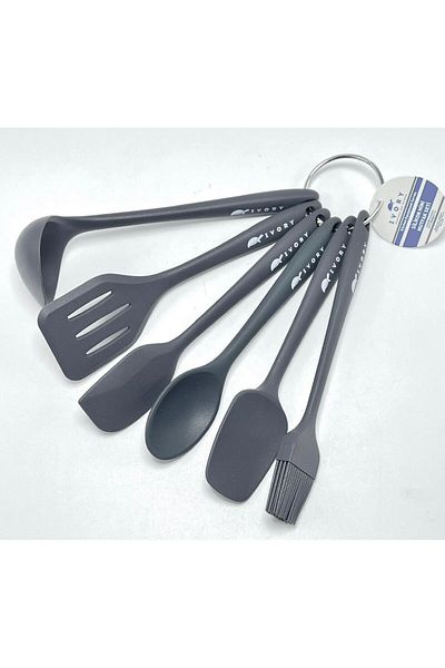 BHR TEMİZLİK Bhr Tem-Ivory 6-Piece Spatula Mini Cappe Set (New Product Spoon Scoop Stapula Set)