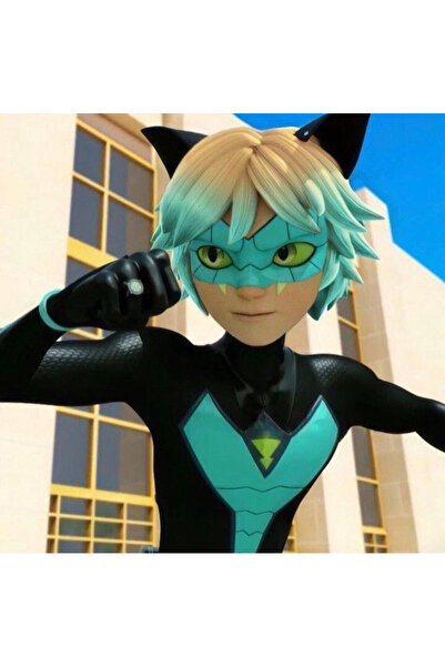 DennisEylul Kara Kedi Değişken Karakter Yeşil Siyah Maske + Taç