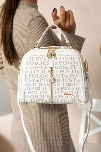 Just Polo حقيبة يد وكتف نسائية بحزام متقاطع طويل مكونة من 4 أقسام