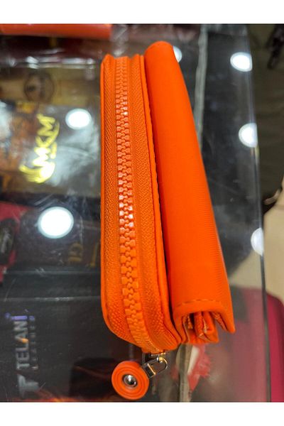 Trg Polo Orange Women's Wallet with Metal Buckle Detail