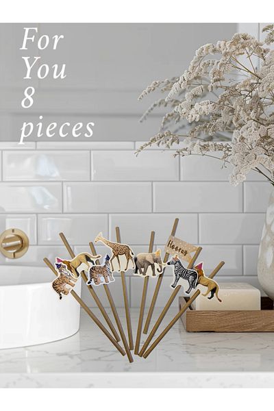 Partifabrik Safari Party Animals Themed Pipette 8 Pieces