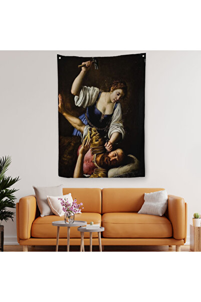 Giuseppe Vermiglio'un Jael and Sisera İsimli Eseri Dekoratif Duvar Örtüsü - Halısı-6121