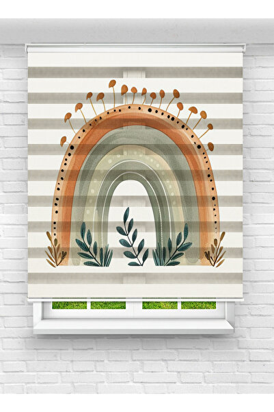 vanilyahome Erkek ve Kız Çocuk Odası İçin Desenli Baskılı Doğal Tonlarda Gökk...