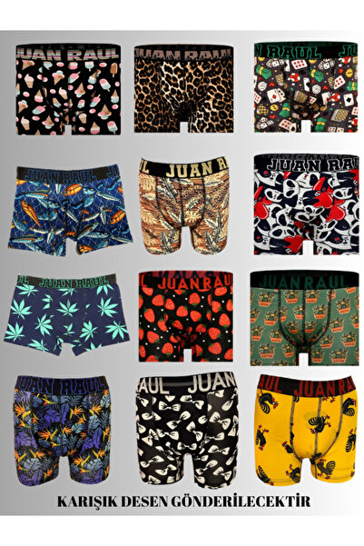 tümsek kadın iç giyim BASKILI ERKEK BOXER 6LI PAKET
