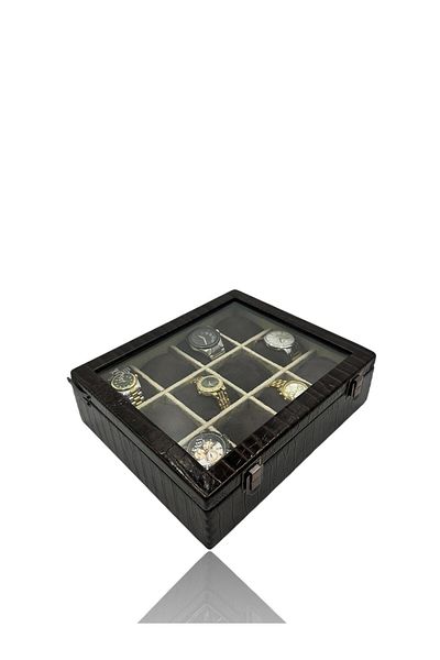 Dijital Çarşı Κουτί ρολογιού Diji 12 τεμαχίων Crocodile Brown