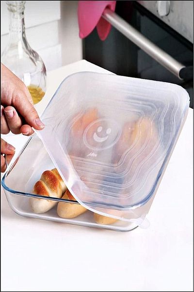 ÇARŞI HANEM Silicone Rectangular Pyrex Cover Silicone Stretch Cover
