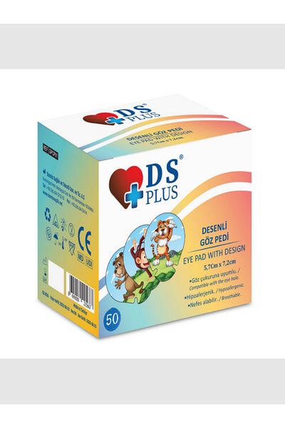 DS Sağlık Pack of 50 Pediatric Eye Patches - 5.7cm X 7.2cm