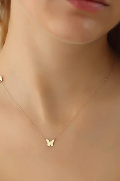 Glorria Altın Kelebek Kolye