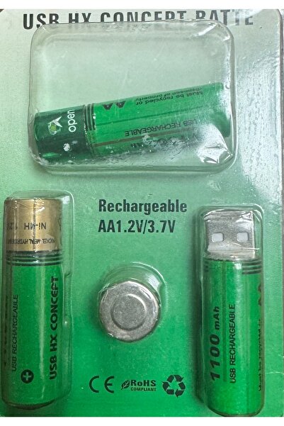 Consept HX Consept Şarjlı Usb  Pil  3 Adet AA 1100 mah 1,2 /3,7 Volt