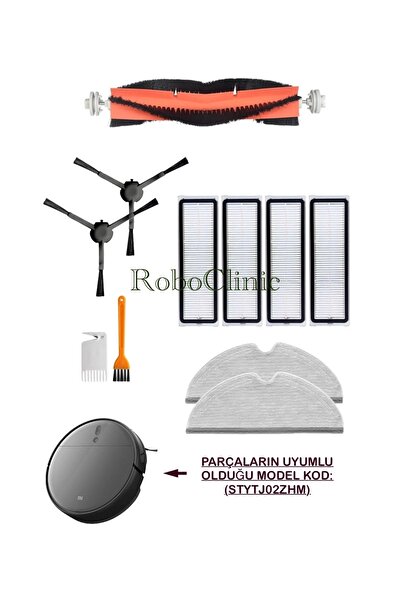 Roboclinic Xiaomi Mop 2 Pro 3d (ATENȚIE: CU CAMERA-PLUS GLOBAL M.Cod: STYTJ02ZHM) Perie compatibilă, filtru, mop-11 piese