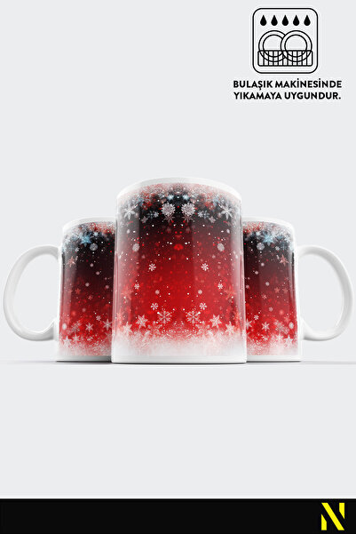 nilizma Christmas New Year Themed Snow Patterned Mug Cup Mug 330 ml