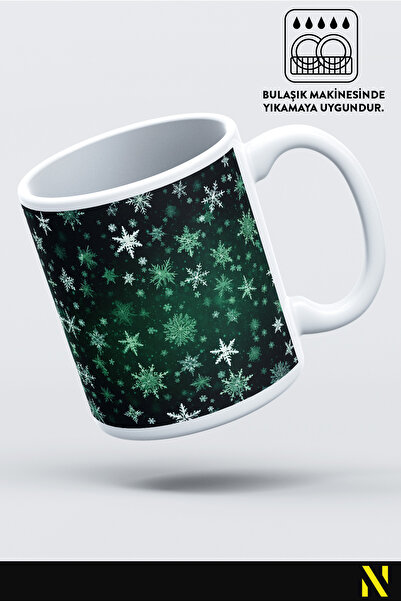 nilizma Christmas New Year Themed Snow Patterned Mug Cup Mug 330 ml