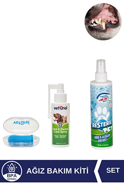 Veturel Köpek Çiş Spreyi Kedi Diş Fırçası Ağız Kokusu Kedi Kumu Koku Giderici...